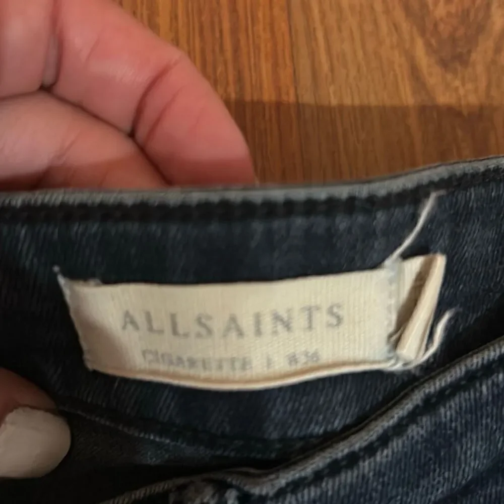 All Saints cigarette jeans dark blue 36 waist button fly